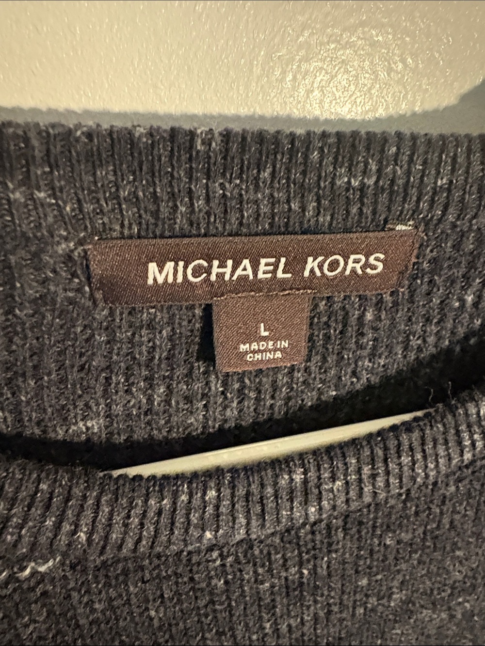 Michael Kors Men’s Heather Charcoal Crewneck Sweater - Picture 2 of 5